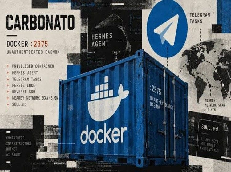 💎 بات‌نت Carbonatoاز راه تلگرام Docker را آلوده می‌کند 🔹پژوهشگران امنیت سایبری جزئیات یک بدافزار بات‌نت جدید با نام Ca