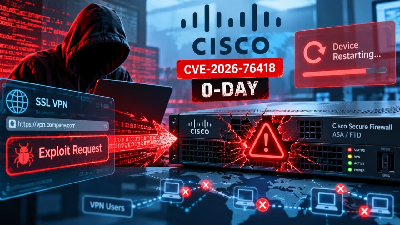 ⚫️سهم Cisco از اکتبر سیاه! کشف آسیب‌پذیری Zeroday در فایروال‌های Cisco؛ مهاجمان می‌توانند بدون احراز هویت فایروال را از